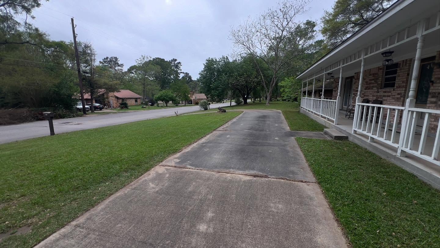 Neighborhood front yard and driveway